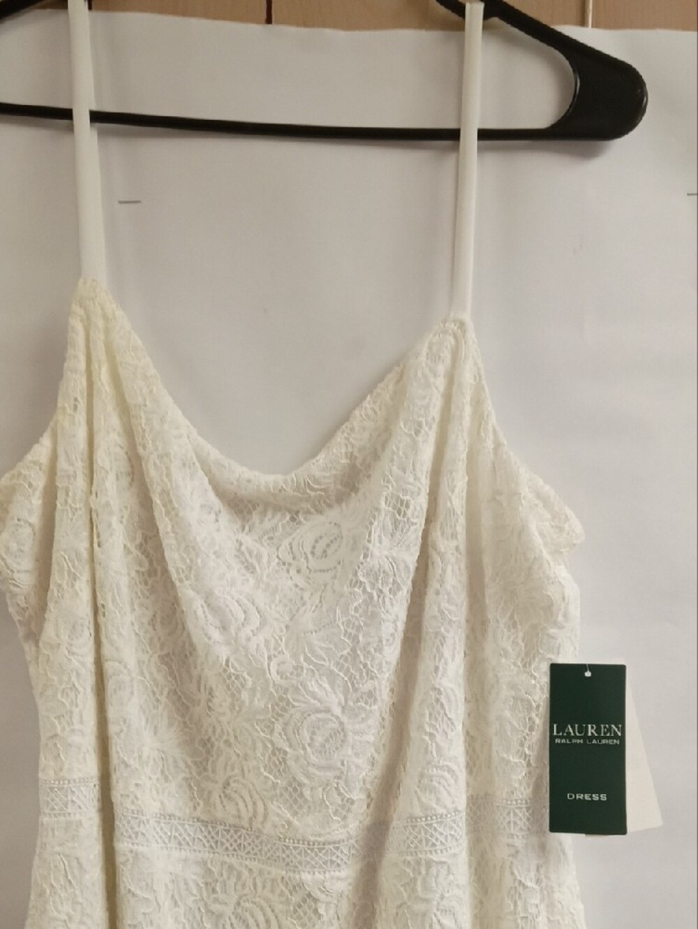 Lauren Ralph Lauren Ivory Lace Cowl-Neck Wedding Maxi Dress - Picture 2 of 7